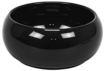 Cache Pot Rond Piano en ceramique, Bas Bol, en Noir, diam. 19 cm