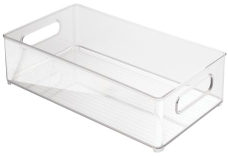 iDesign 75130 Fridge/Freeze Binz Kühlschrankbox, stapelbarer Aufbewahrungsbehälter aus Kunststoff, durchsichtig
