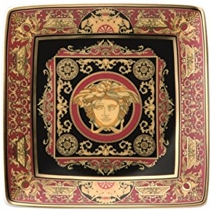 Rosenthal Versace Ciotola quadrata bassa Medusa, Porcellana, 12 cm