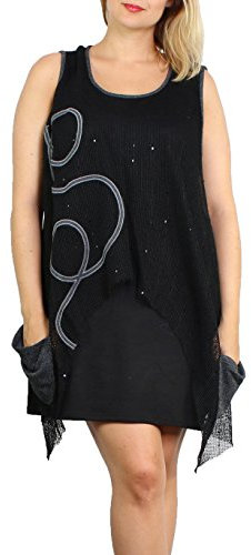 Miss Rouge Damen Fantasie Kleid Schwarz schwarz Gr. 48, schwarz