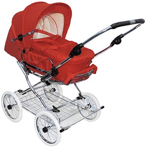 EICHHORN Kinderwagen Kombikinderwagen Komplett-Set, 0-3 Jahre, umbaubar zum Sportwagen, inklusive Babytragetasche, Stoff Rot, EVA-Räder