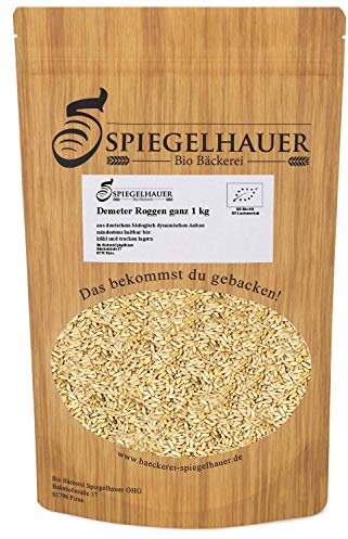 Demeter Bio Roggenkörner 1 kg keimfähig unbehandelt zum selber vermahlen oder zur Sprossenzucht