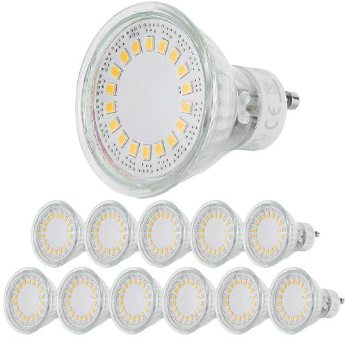 Sweet Led GU10 Lampen Strahler 230V Spots 5W 450lm LED-Leuchtmittel aus Glas mit Keramiksockel - Ersatz für Halogen - 6500K kaltweiß (12 Stück)