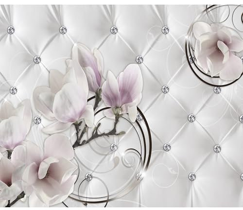 murando - Vlies Fototapete Blumen Leder-Optik Abstrakt Vlies Tapeten Wandtapete XXL Moderne Wanddeko Design Wand Dekoration Wohnzimmer Schlafzimmer Büro Flur