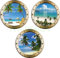 PPA DESIGN Sticker Mural Trompe l'oeil Hublot Plage Palmiers Transat - Pack de 3 Hublots - Packhu007 (30x30cm)