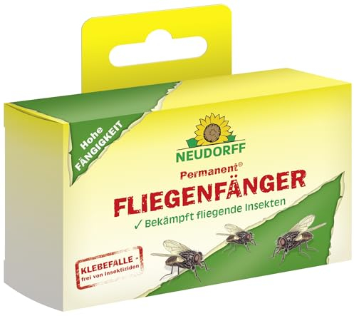 Neudorff Permanent FliegenFänger – Bekämpft zuverlässig alle fliegenden Insekten wie Fliegen und Mücken mit hoher Fängigkeit, insektizidfrei, 4 Stück