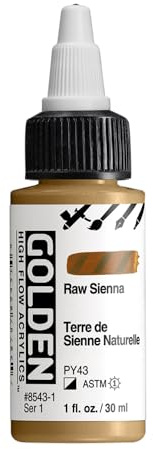GOLDEN High Flow Acrylics, Raw Sienna, 1 fl. oz. Bottle