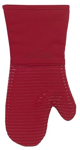 All-Clad Silicone Oven Mitt, Cotton, Chili, 1 Pack
