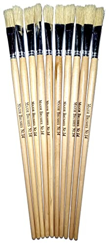 Major Brushes Hog Long Flat Brushes Size 14 - Set of 10