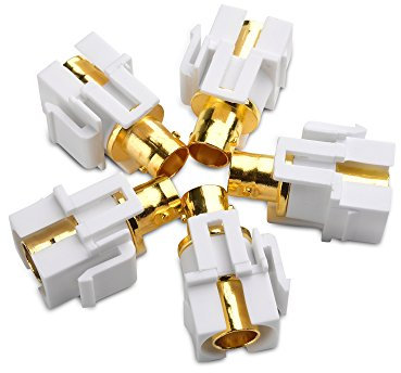 Cable Matters (5-Pack) Gold-Plated BNC Keystone Jack Inserts in White