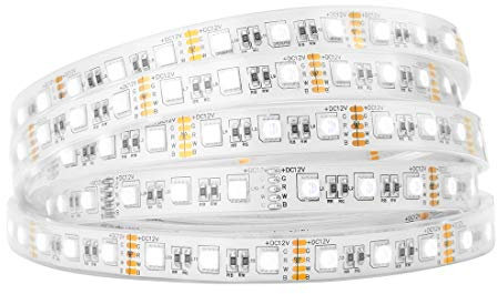 BTF-LIGHTING 5050 RGBW RGB+Kühles Weiß(6000K-6500K) 4 Farben in 1 LED 5m 60LEDs/m Mehrfarbiges LED-Leuchtband IP67 Silikonschlauch Wasserdichte Weiß PCB DC12V für Innendekorationen