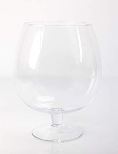 innaGLAS Vase Boule sur Pied - Grand Verre à Brandy Liam, Transparent, 30cm, Ø 23cm - Verre XXL - Verre géant