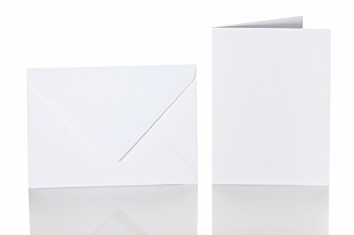 Paper24 Karten mit Umschlag DIN B6 125x176 mm, 120g/m² stark, Faltkarte 120x170 mm, 240 g/m² (25 Stück in Weiß) für Grußkarten, Hochzeit, Geburtstag