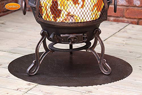 UK-Gardens Clay and Metal Chimenea Accessories - Steel Floor Protector 60cm x 70cm