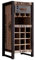 MASSIVMOEBEL24.DE | Factory Weinregal aus Massivholz #35 | aus Mangoholz - Natur, Bedruckt | für 12 Flaschen mit Schublade | 40x51x110 cm | Weinhalter