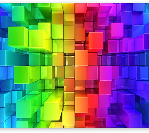 murando - Vlies Fototapete 400x280cm- Foto Tapete Schlafzimmer Wohnzimmer Vliestapete XXL Wandtapete Motivtapeten Bildtapete 3d Effekt Wand Dekoration - bunt Würfel Kubus optisch 3D f-A-0364-a-a