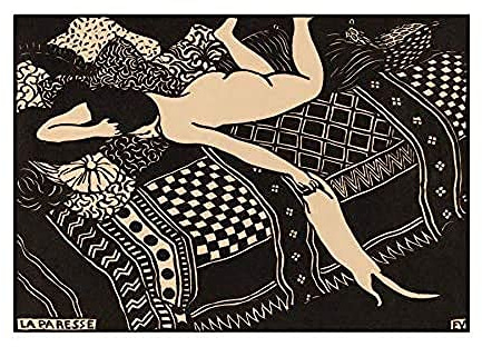 Felix Vallotton Swiss LA PARESSE Laziness Black Framed Art Print B12X5213