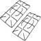 Spares2go Gas Cooker Hob Pan Support Stand (220mm x 470mm, Pack of 2)