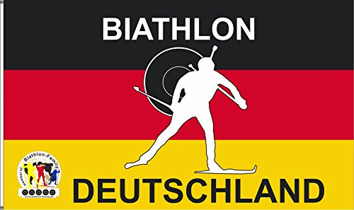 Unbekannt Biathlon Deutschland Fahne Flagge 90 x 150 cm mit 2 Ösen