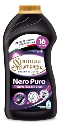 Spuma Di Sciampagna Detersivo per Bucato Liquido Delicato Nero Puro 16 Lavaggi - 800 ml