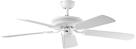 Deko White Eagle BC 855 Deckenventilator mit 5 Kunstoffflügeln, 132 cm, weiß