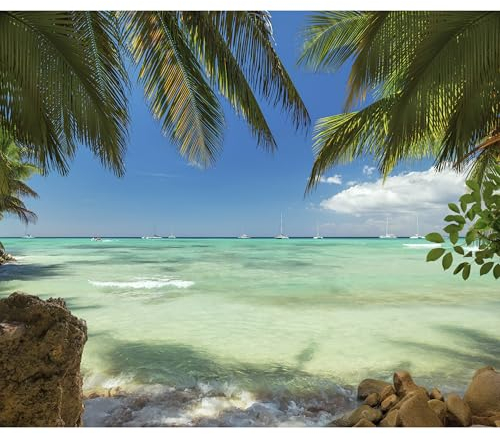 murando - Papier peint panoramique paysage 400x280 cm - Revêtement mural décoration pour chambre salon cuisine - Design unique et moderne - Bleu vert - Été mer paysage plage eau c-A-0055-a-a