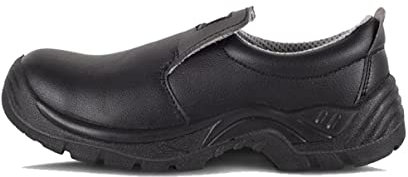 Work Team Zapato de Microfibra sin Cordones, Especial alimentación. Puntera de Acero Anti Impactos. Hombre Negro 42