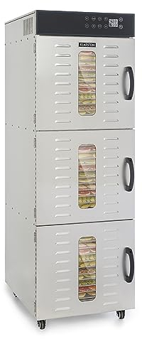 Klarstein Master Jerky 550 Pro deshidratadora profesional - 36 pisos, 2400 W, capacidad de 5,47 m², termostato: 40-90 °C, 36-54 kgs de fruta y verdura, carcasa de acero inoxidable, plateado