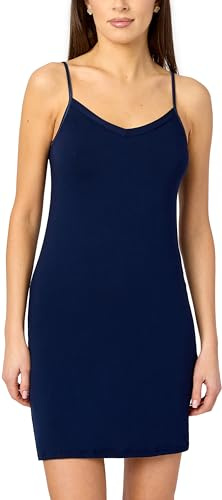 Merry Style Damen Unterkleid kurz Petticoat Knielänge einstellbare Träger Bequeme und atmungsaktive Unterkleider zu tragen als Nachthemd oder Kleid MS10-315 (Marineblau, XXL)
