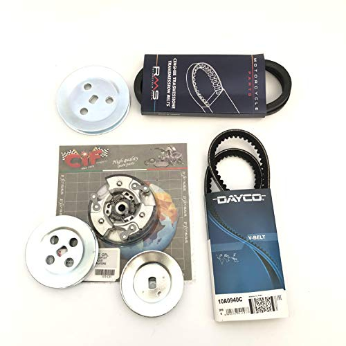 Generico Mopedriemen - Zahnriemen 80 MM + Umlenkrolle 80 MM + Umlenkrolle 70 MM + Glatter Riemen 90 MM für Piaggio Ciao ohne Variator