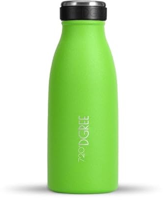 720°DGREE Gourde Acier Inoxydable milkybottle – 350ml, Vert | Bouteille Isotherme d'eau | Revêtement durable parfaite pour enfants, sport, l'ecole | Isolée Qualité supérieure