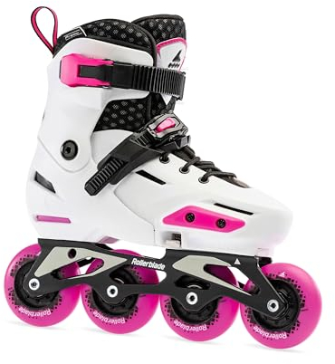 Rollerblade APEX G, Mädchen Inline Skates, Kinder Inliner, Weiss/Pink, Gr. 29-32