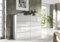 3xeliving Commode avec 8 tiroirs 120 cm, Blanc/Blanc Brillant, D : 120 x 39 x 101 cm,