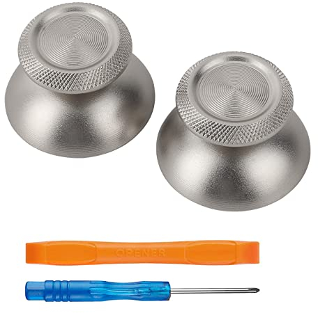 TOMSIN Metal Thumbsticks Ersatz Kit für PS5 Controller - Aluminium Joysticks Zubehör Kompatibel mit Playstation 5 DS Controller (Silber)