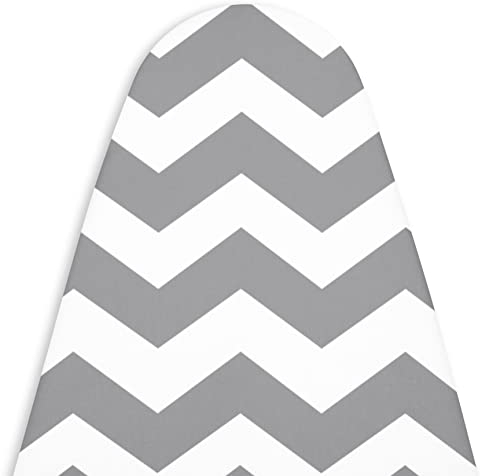 Encasa Ironing Board Covers (125 x 39 cm) Drawstring Tightening with Thick 3 mm Felt Padding, Easy Fit, Scorch Resistant, Printed - Zig Zag