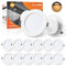 ALUSSO® LED Einbaustrahler 230V Ultra Flach 9W 690LM LED Spots Badezimmer, 3000K Warmweiß Deckenspots IP44 Einbauleuchten für Wohnzimmer Küche, Durchmesser 145MM, Lochmaß 120-130MM, 12er Set