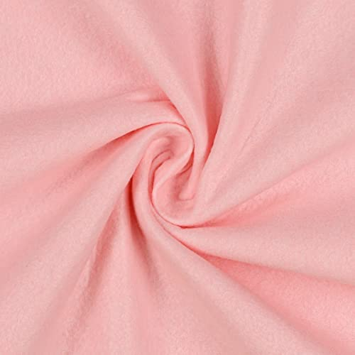 Mondo Tessuti - Tagli di Tessuto Panno Lenci - Feltro 1mm - Disponibile in Diversi Formati e ben 60 Colori (50X190CM, ROSA BABY)