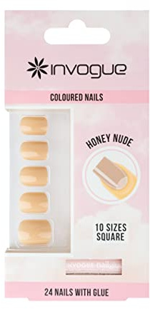 Invogue Honey Nude Square Nails (24 Pieces)