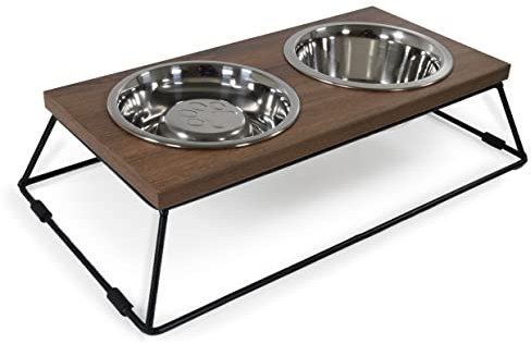 Rosewood Wooden Double Diner Slow Feeder, Pet Feeder, 46cm X 25cm