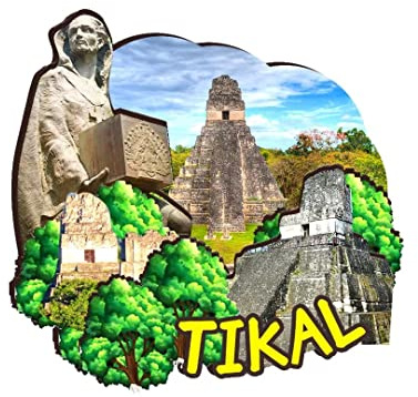 Tikal Guatemala Magnet Kühlschrankmagnet Holz 3D Sehenswürdigkeiten Reise Sammlerstück Souvenirs Dekoration Handmade-2
