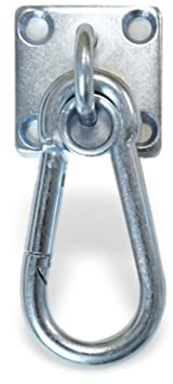 Anbindering Anbindering Pferd mit Karabiner Anbinder zum Schrauben Augplatte Edelstahl massiv mit 4X Schrauben+ 4X Dübel(1x Anbindering mit Karabiner)