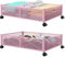 Under Bed Storage, Under the Bed Storage Containers with Wheels, Under Bed Shoe Storage Organizer Drawer for Bedroom Clothes Shoes Blankets -Pink