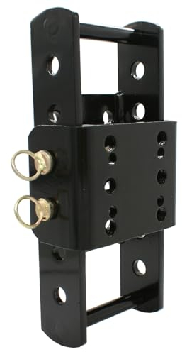 XIMPLIO Universelle Höhenverstellbare Anhängerkupplung - Anpassung Kugelhöhe mit Wechselsystem AHK-Bock (für 2 Loch 90 mm und 4 Loch 83x56 mm AHK, Schwarz, 5 x 45 mm)