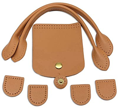 SHTGOI Mini Knödeltasche Set Kunstleder Accessoires Handgemachte DIY Häkeln Patchwork Taschengriff Lederstrick Häkeltaschen Zubehör für Taschen-Herstellung Nähen Handtasche