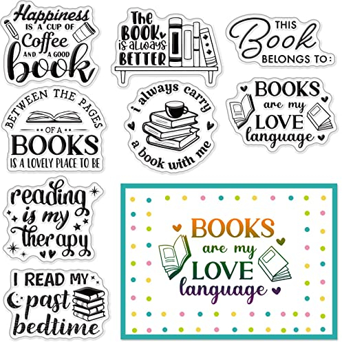 craspire Buch-Stempel Für Kartenherstellung, Dekoration, Scrapbooking, Lesebuch, Design, Silikon-Gummistempel Für Bibliothekskarten, Fotoalbum, Tagebuch, Geschenk, Dekoration, DIY Handwerk