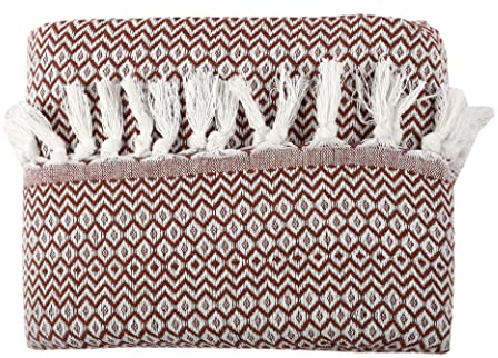 Tuiste Doppelte Tagesdecke Braun Dunklebraun, Baumwolle, Couchüberwurf, Sofadecke, kuschelige TV-Decke, Couchdecke, Sesseldecke, Wendedecke, Bettüberwurf, Couch Überzug, Sommerdecke, 200x230 cm