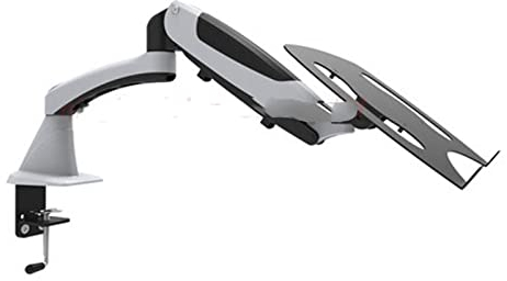 Prensa de aire de aluminio con movimiento completo inclinable, resorte de Gas, brazo doble, Lcd, montaje de escritorio, Monitor giratorio, abrazadera de soporte de mesa con bandeja for Notebook ( Colo