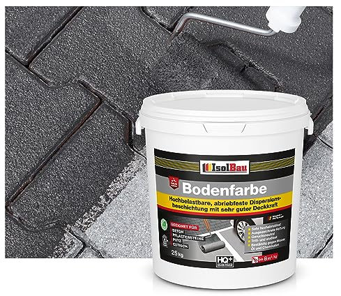 Isolbau Bodenfarbe - 25 kg - Boden- und Betonfarbe für Keller, Garage, Werkstatt - Wasserfeste Bodenbeschichtung für innen & außen - Anthrazit (RAL)