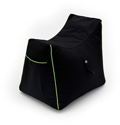 Game Over Kids Mini Video Gaming Bean Bag Chair | Water Resistant Outdoor Indoor Living Room Children Beanbag | Side Pockets & Headset Holder | Ergonomic Design for Body Support (Magical Emerald)