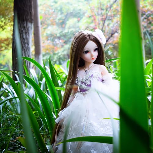 EVA BJD 1/3 BJD Puppe Ball Mechanische Gelenkpuppe 61 cm Prinzessin SD Puppe mit Make-up + komplettes Zubehör (Natalie)